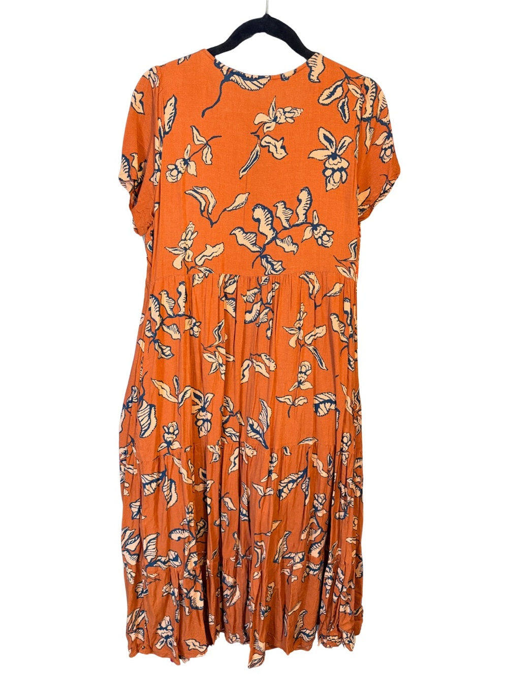 Sonoma | Floral Button-Front Midi Dress | VNeck Pockets | Rust | 47" Long | Boho - Picture 3 of 10